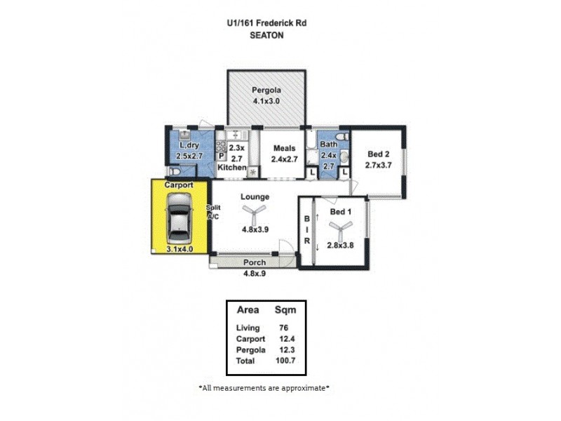 1/161 Frederick Road, Seaton SA 5023 Floorplan