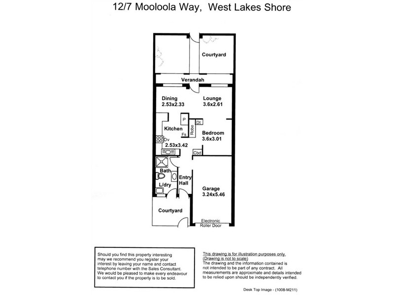 12/7 Mooloola Way, West Lakes Shore SA 5020 Floorplan