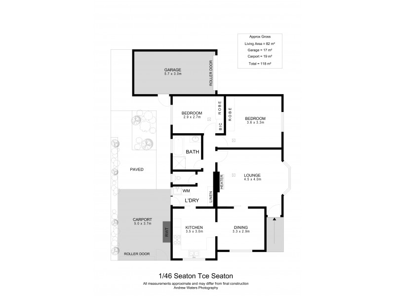 1/46 Seaton Terrace, Seaton SA 5023 Floorplan