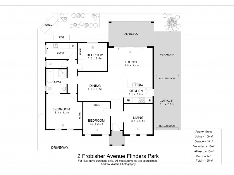2 Frobisher Ave, Flinders Park SA 5025 Floorplan