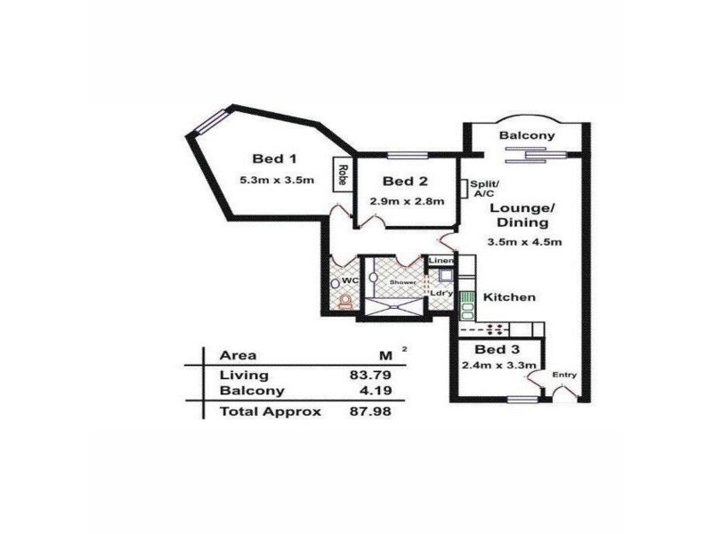 20a/188 Carrington Street, Adelaide SA 5000 Floorplan