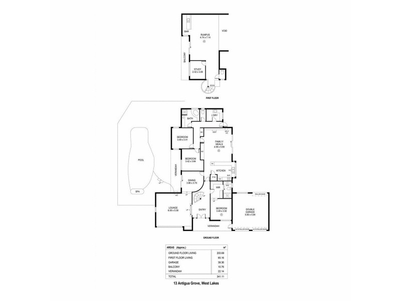 13 Antigua Grove, West Lakes SA 5021 Floorplan
