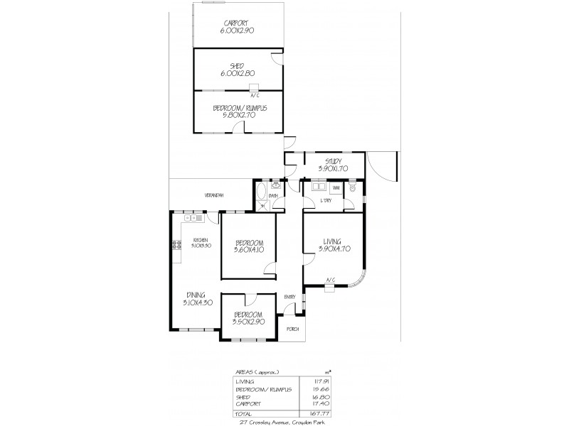 27 Crossley Avenue, Croydon Park SA 5008 Floorplan
