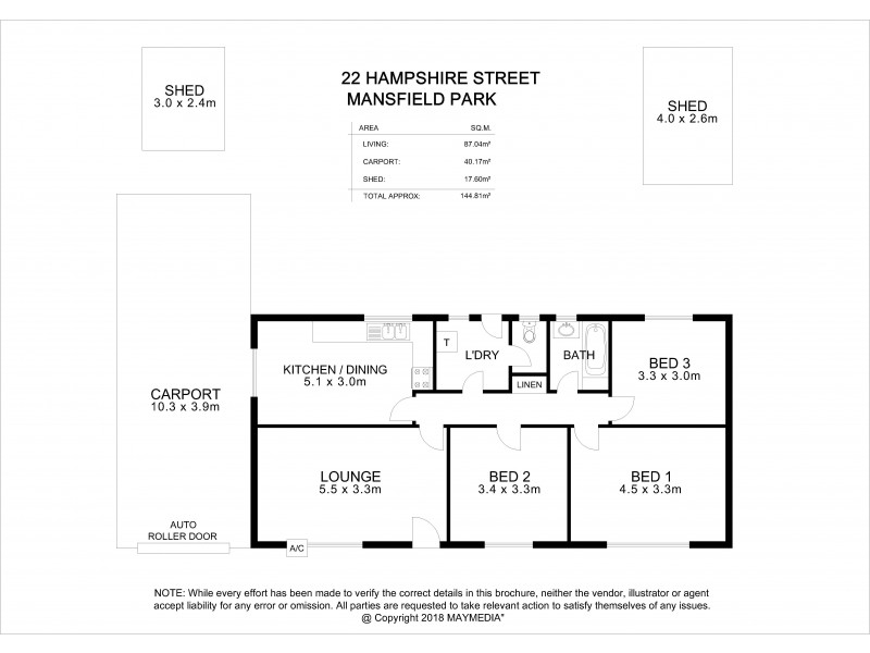 22 Hampshire Street, Mansfield Park SA 5012 Floorplan
