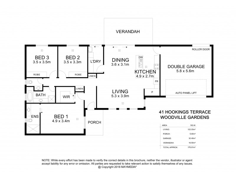 Residence 3/41 Hookings Terrace, Woodville Gardens SA 5012 Floorplan