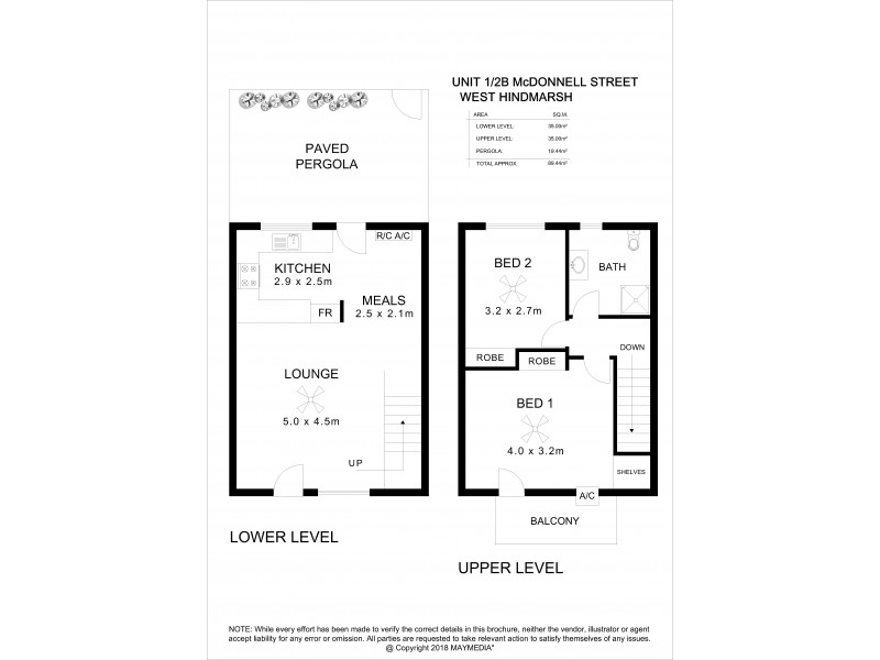 Unit 1/2B McDonnell Avenue, West Hindmarsh SA 5007 Floorplan