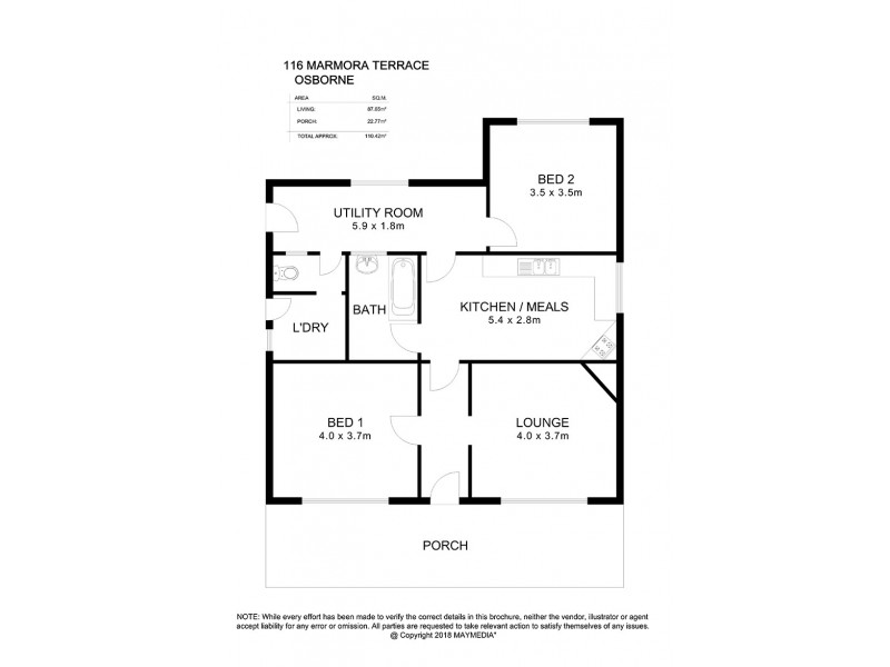 116 Marmora Terrace, Osborne SA 5017 Floorplan