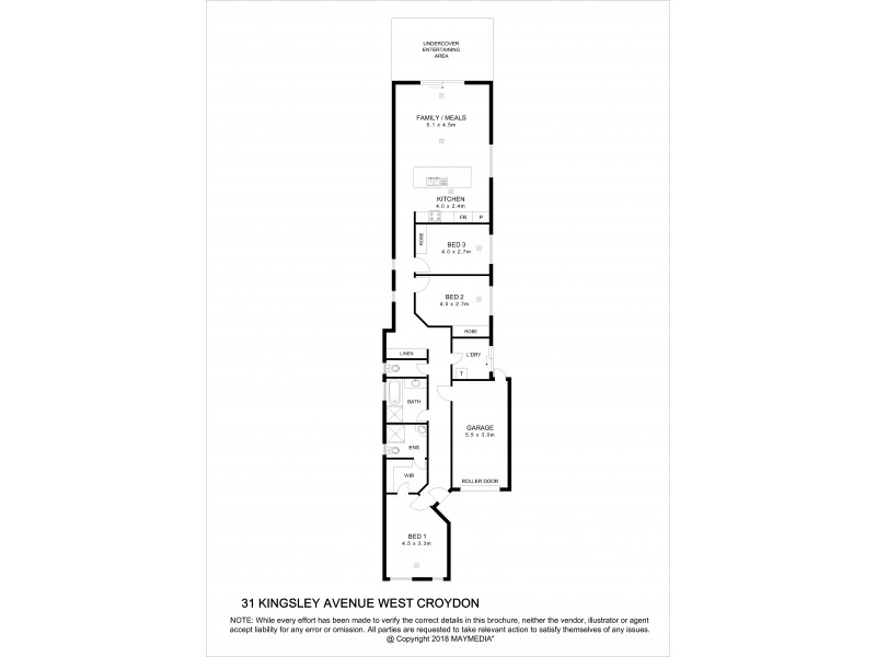 31 Kingsley Avenue, West Croydon SA 5008 Floorplan
