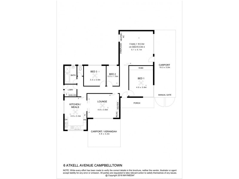 6 Atkell Avenue, Campbelltown SA 5074 Floorplan