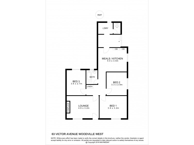 63 Victor Avenue, Woodville West SA 5011 Floorplan