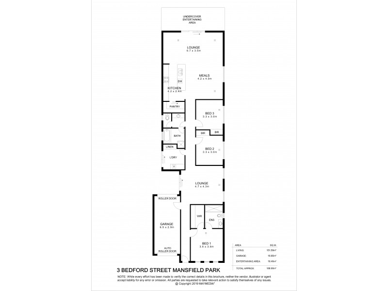 3 Bedford Street, Mansfield Park SA 5012 Floorplan