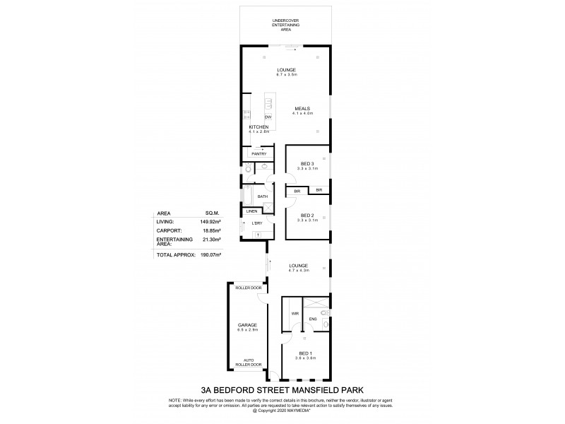 3A Bedford Street, Mansfield Park SA 5012 Floorplan