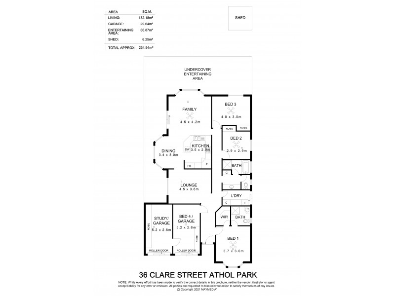 36 Clare Street, Athol Park SA 5012 Floorplan