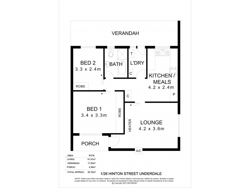 1/26 Hinton Street, Underdale SA 5032 Floorplan