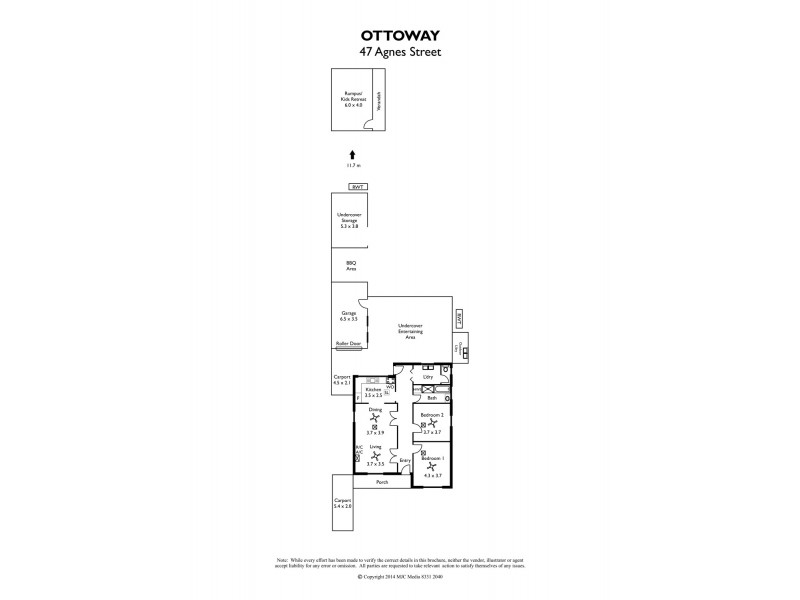 47 Agnes Street, Ottoway SA 5013 Floorplan