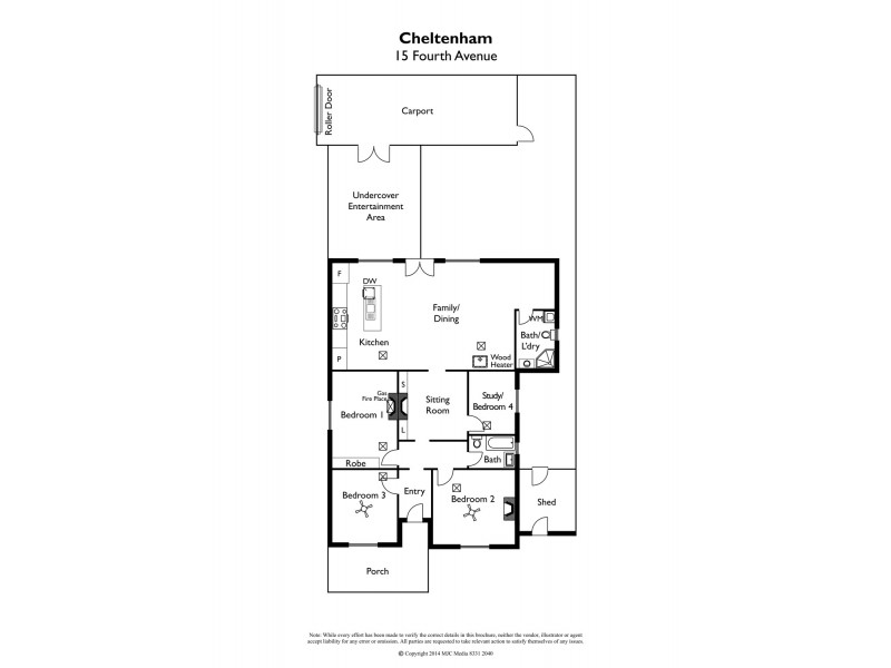15 Fourth Avenue, Cheltenham SA 5014 Floorplan