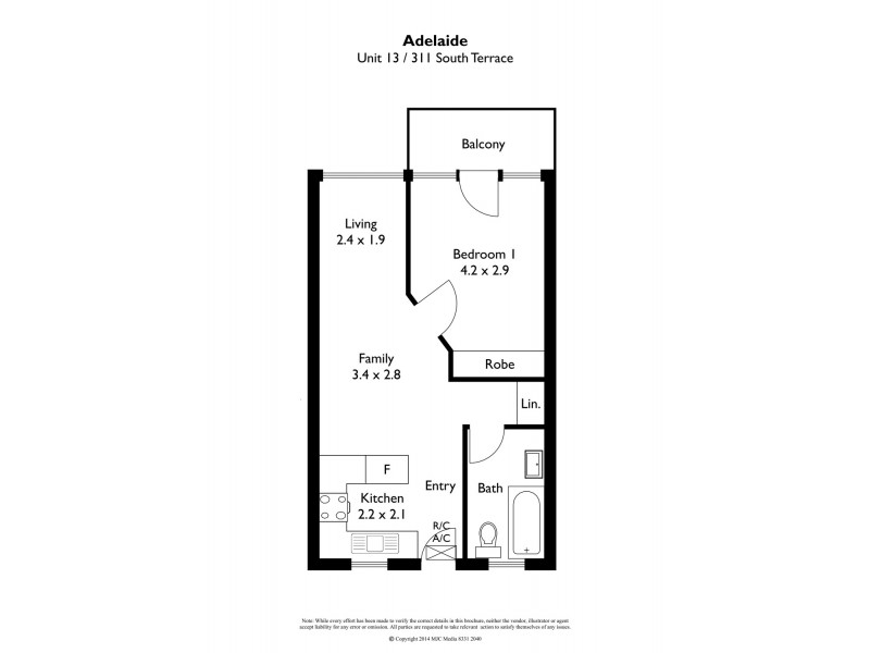 13/311 South Terrace, Adelaide SA 5000 Floorplan