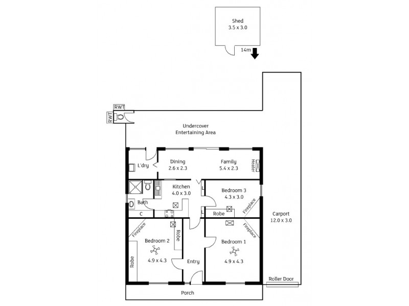2 Railway Terrace, Cheltenham SA 5014 Floorplan