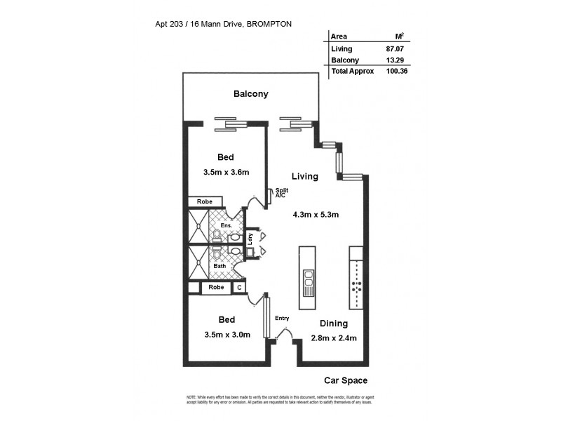16/16 Mann Drive, Brompton SA 5007 Floorplan