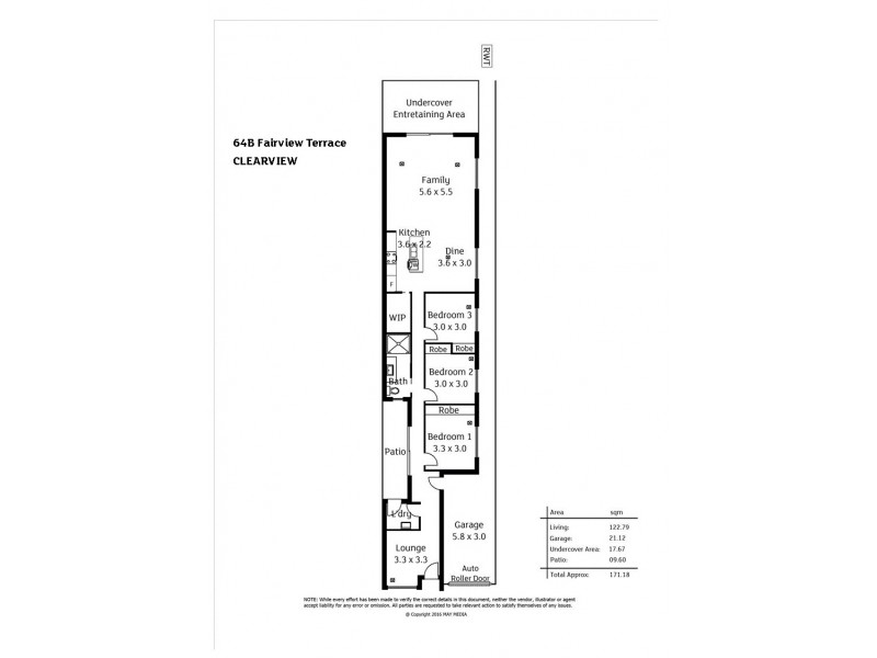 64 Fairview Terrace, Clearview SA 5085 Floorplan