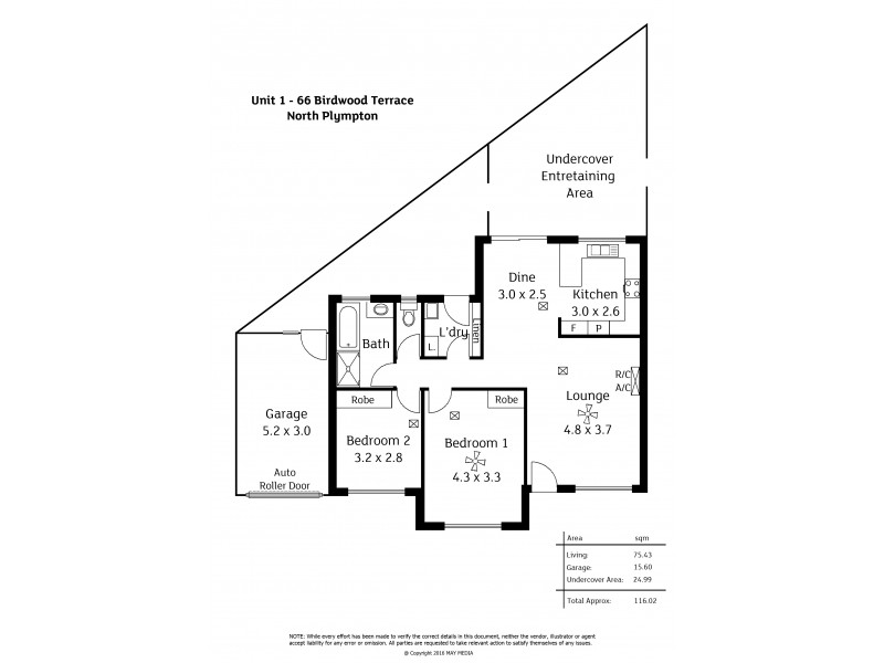 1/66A Birdwood Terrace, North Plympton SA 5037 Floorplan