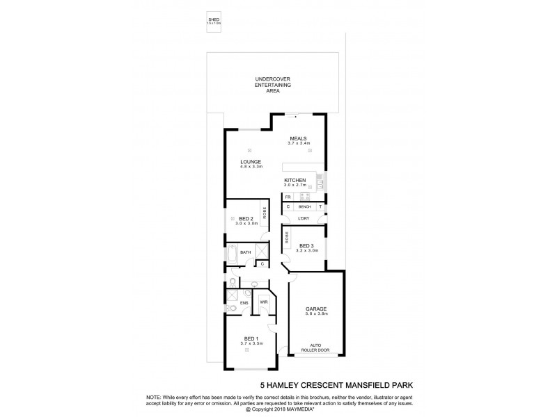 5 Hamley Crescent, Mansfield Park SA 5012 Floorplan