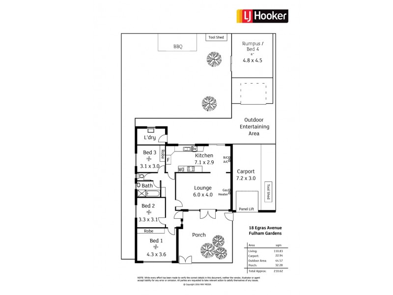 18 Egras Avenue, Fulham Gardens SA 5024 Floorplan
