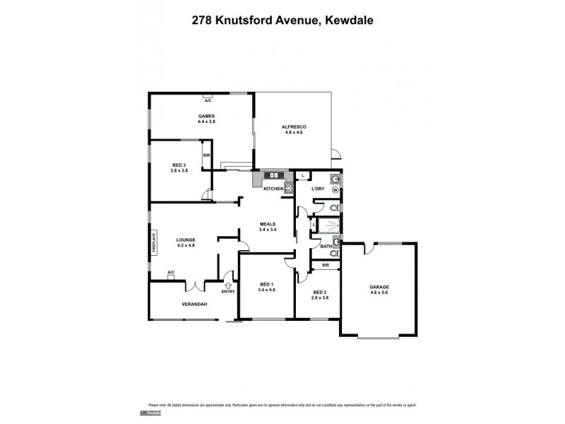 278 Knutsford Avenue, Kewdale WA 6105 Floorplan