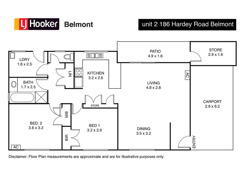 2/186 Hardey Road, Belmont WA 6104 Floorplan