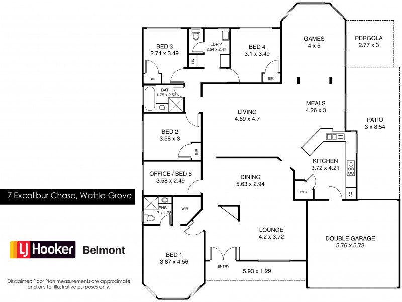 7 Excalibur Chase, Wattle Grove WA 6107 Floorplan
