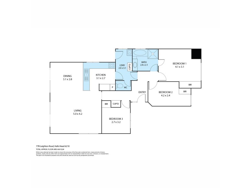77B Leighton Road, Halls Head WA 6210 Floorplan