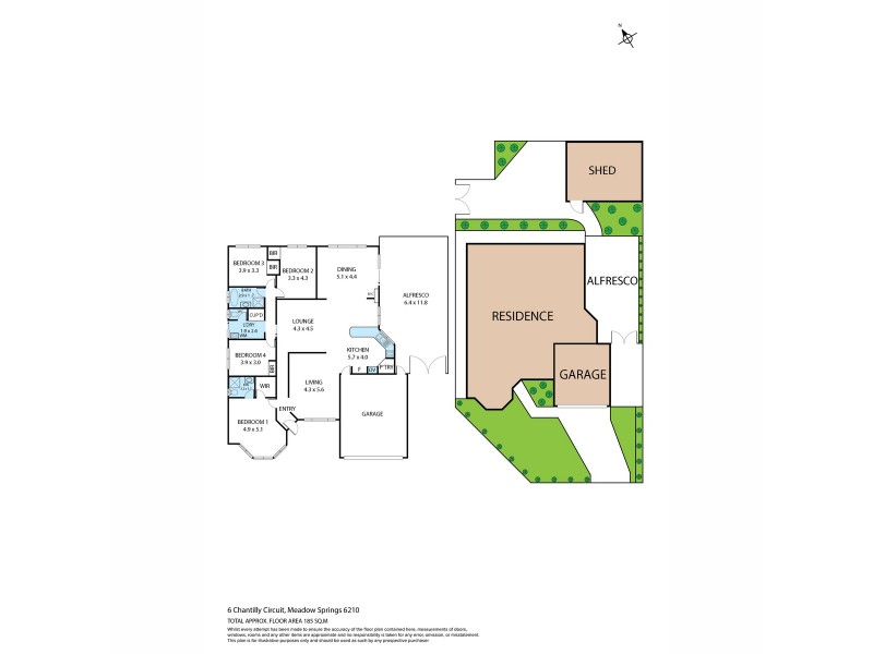 6 Chantilly Circuit, Meadow Springs WA 6210 Floorplan