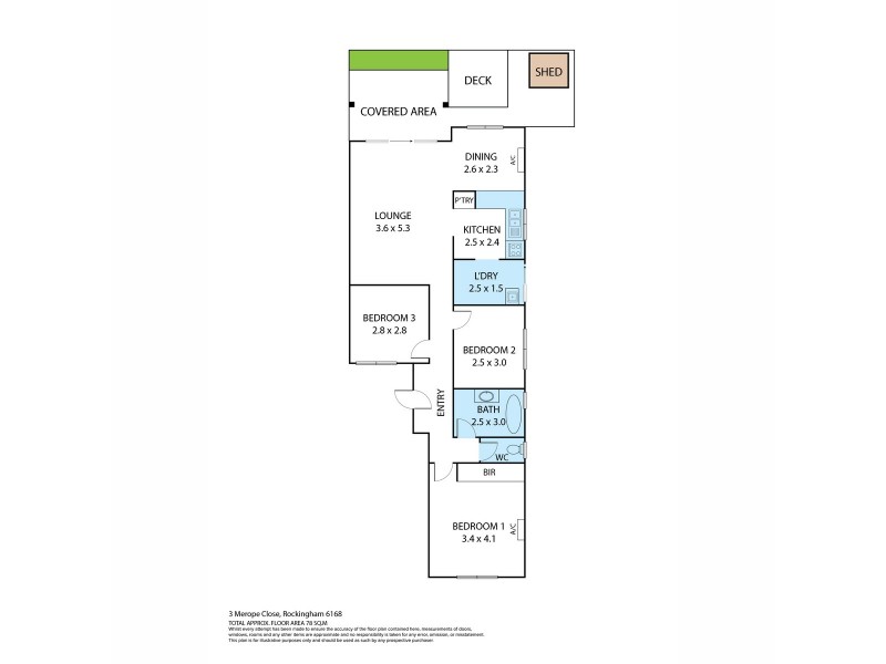 9/3 Merope Close, Rockingham WA 6168 Floorplan