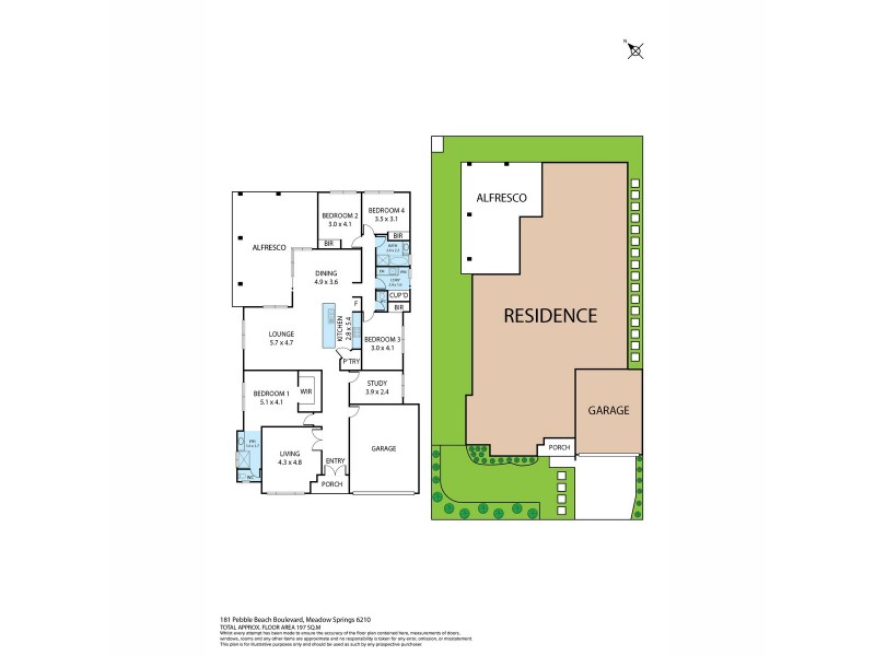 181 Pebble Beach Boulevard, Meadow Springs WA 6210 Floorplan