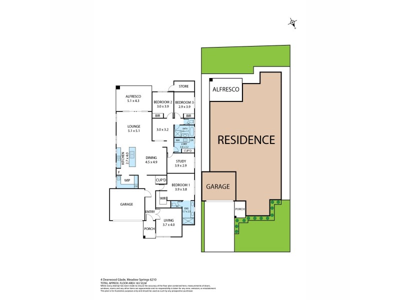 4 Dearwood Glade, Meadow Springs WA 6210 Floorplan