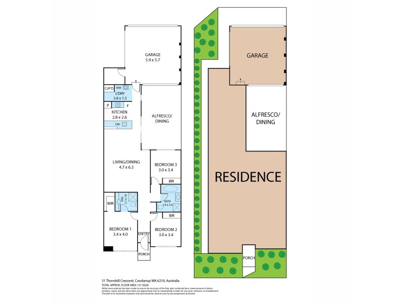 51 Thornbill Crescent, Coodanup WA 6210 Floorplan