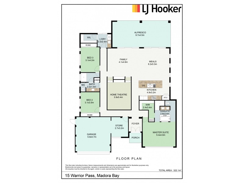 15 Warrior Pass, Madora Bay WA 6210 Floorplan