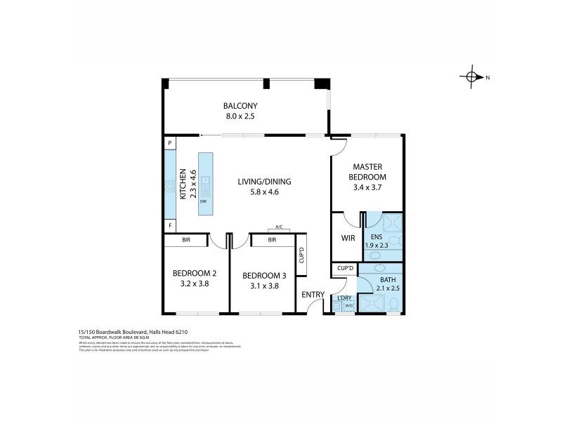 15/150 Boardwalk Boulevard, Halls Head WA 6210 Floorplan