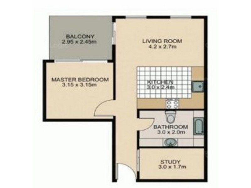 3404/70 Mary Street, Brisbane City QLD 4000 Floorplan