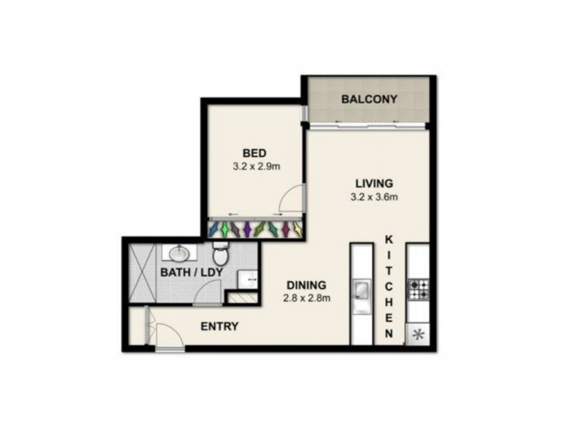 3709/128 Charlotte Street, Brisbane City QLD 4000 Floorplan