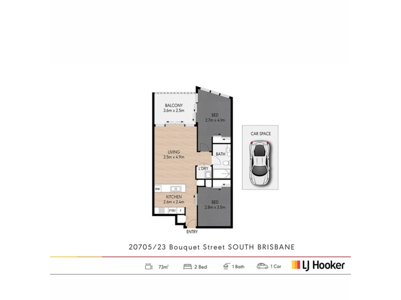 20705/23 Bouquet Street, South Brisbane QLD 4101 Floorplan