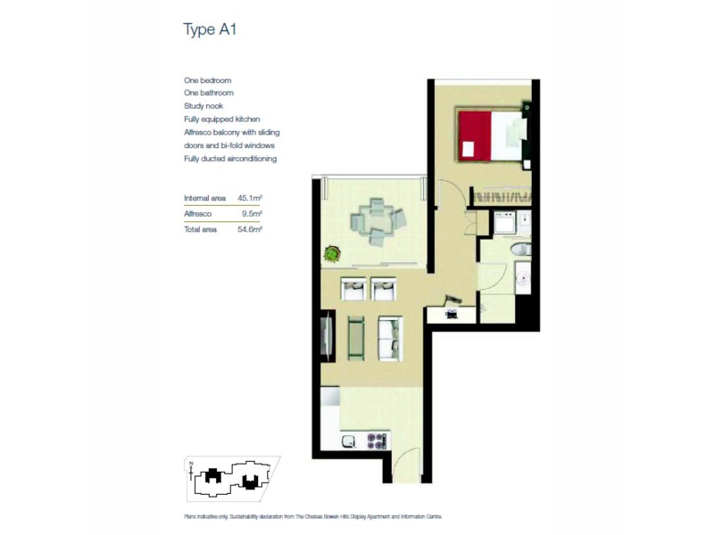 1085/16 Hamilton Place, Bowen Hills QLD 4006 Floorplan