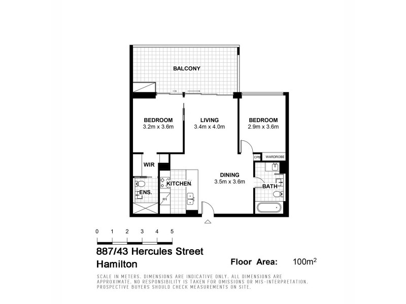 887/43 Hercules Street, Hamilton QLD 4007 Floorplan