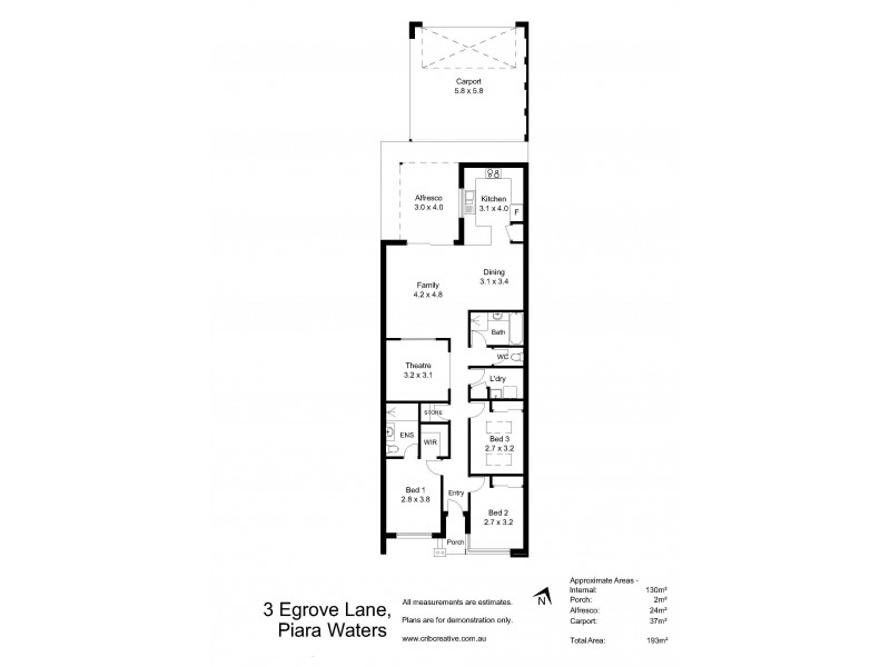 3 Egrove Lane, Piara Waters WA 6112 Floorplan