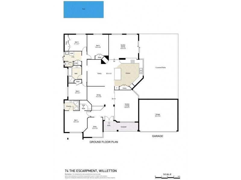 74 The Escarpment, Willetton WA 6155 Floorplan