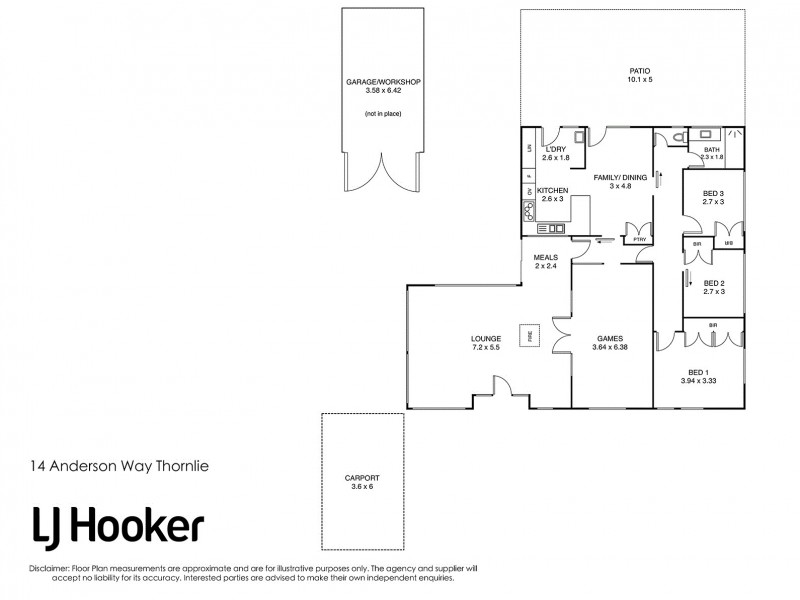 14 Anderson Way, Thornlie WA 6108 Floorplan