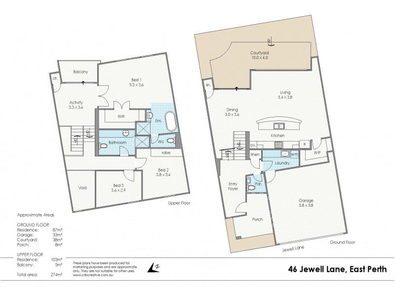 46 Jewell Lane, East Perth WA 6004 Floorplan