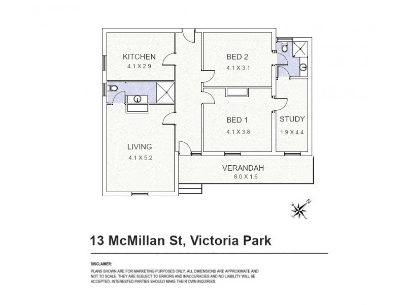 13 McMillan Street, Victoria Park WA 6100 Floorplan