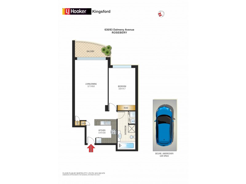630/83-93 Dalmeny Avenue, Rosebery NSW 2018 Floorplan