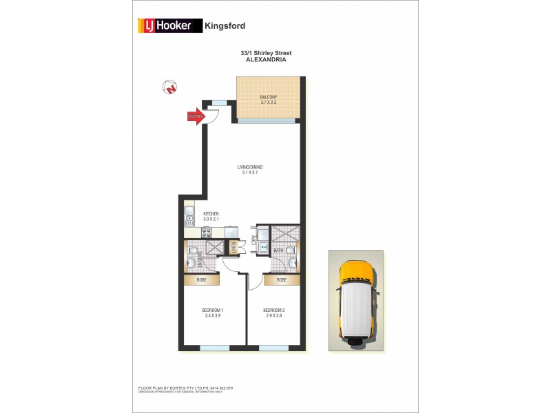 33/1 Shirley Street, Alexandria NSW 2015 Floorplan